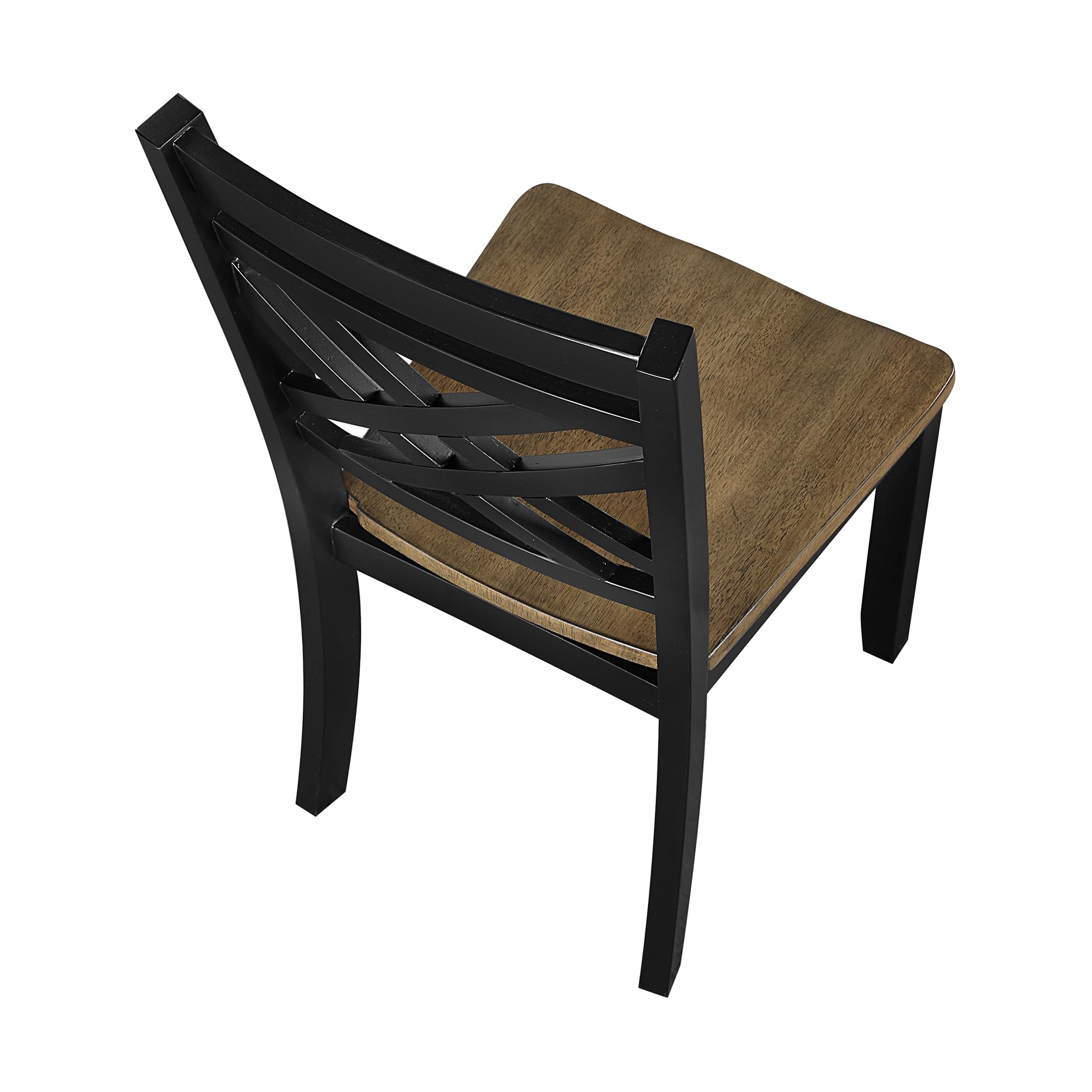 Lexicon Wooden Dining Chairs Set of 2 - Sturdy Solid Wood Frame, Cottage Cross Back, Modern Wood Armless Kitchen Chairs for Dining Room, Kitchen, Assembly Required, Two-Tone Finish (Brown and Black) - Image 9