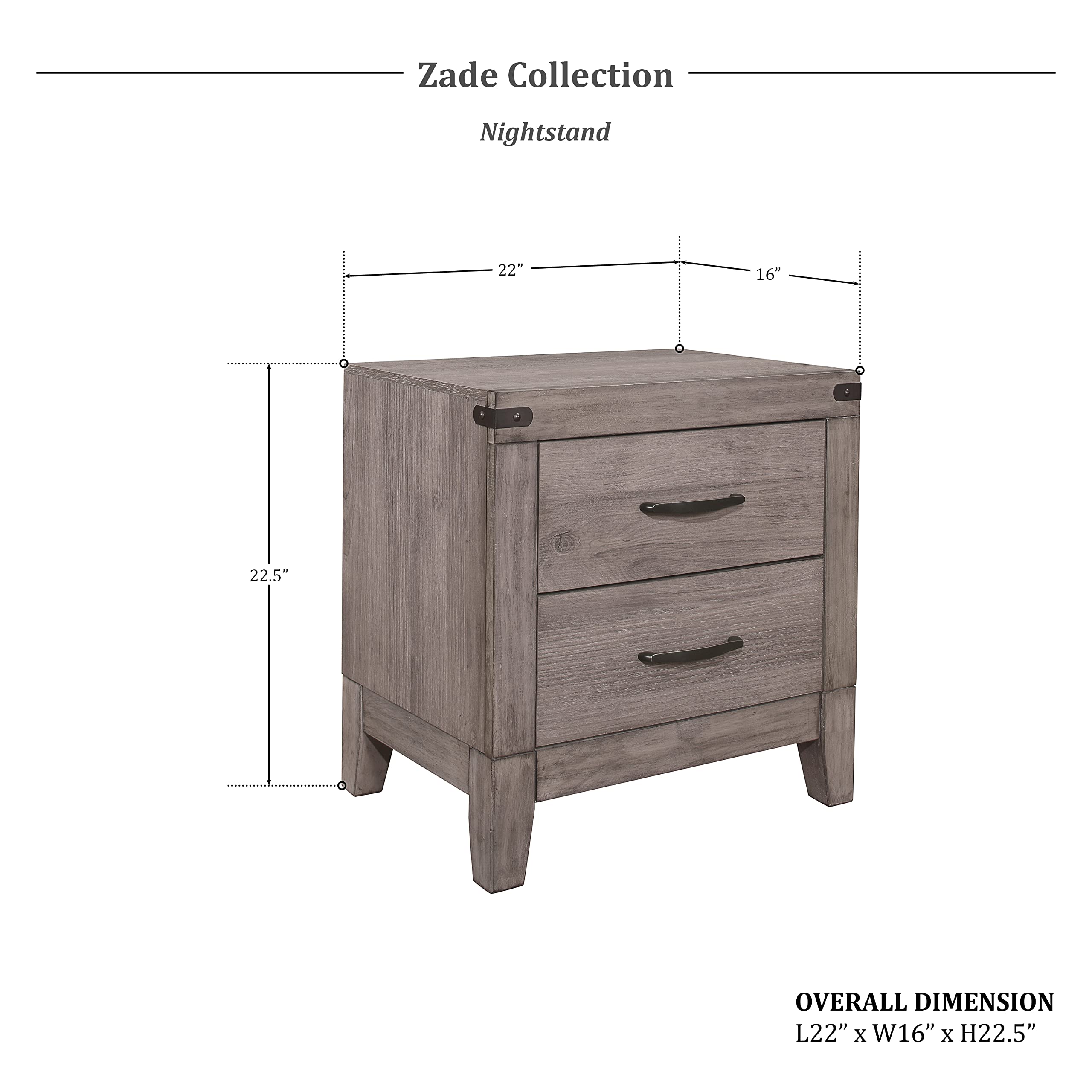 Lexicon Zade 2-Drawer Nightstand, Brownish Gray - Image 5